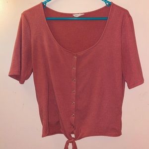 Aeropostale Tied Crop Tee
